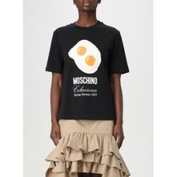 Moschino T-shirt in cotone con stampa Nero Taglia L