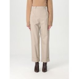 Max Mara Pantalone classico in gabardine di cotone Beige Taglia 40