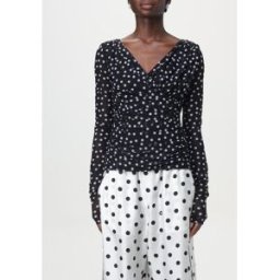 Dolce&Gabbana Top drappeggiato in tulle stampa pois Bianco Taglia 42