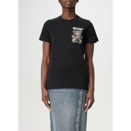 Moschino T-shirt in cotone con logo Nero Taglia XS