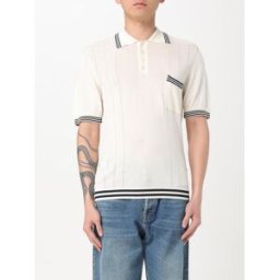 Golden Goose Polo in maglia a righe Panna Taglia L