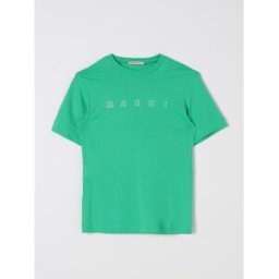 Marni T-shirt in cotone con logo Verde Taglia 14