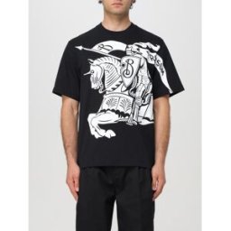 Burberry T-shirt di cotone con big logo Nero Taglia M