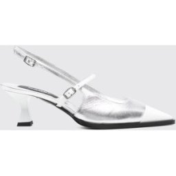 Carel Paris Slingabck Cecile in pelle metallizzata Silver Taglia 40