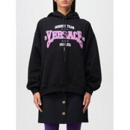 Versace Felpa in cotone con logo Nero Taglia 40