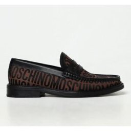 Moschino Mocassino in tessuto jacquard e pelle Marrone Taglia 41