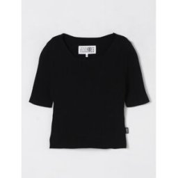 Mm6 Maison Margiela Top a coste stretch Nero Taglia 12