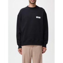 Msgm Felpa in cotone con logo Nero Taglia S