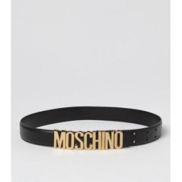 Moschino Cintura in pelle con lettering logo Nero Taglia 40