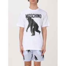 Moschino T-shirt in cotone con stampa grafica Bianco Taglia L
