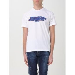 Dsquared2 T-shirt in cotone con logo Bianco Taglia L