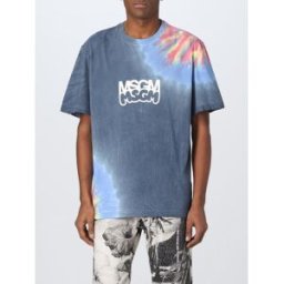 Msgm T-shirt con logo e stampa tie dye Fantasia Taglia L