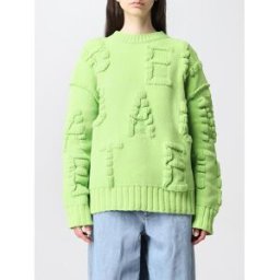 Bottega Veneta Maglione in nylon con logo goffrato Verde Taglia XS