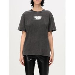 Alexander Wang T-shirt con logo Marrone Taglia S