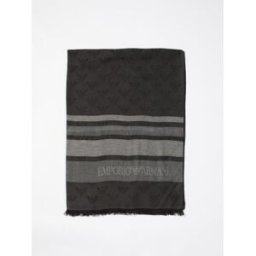 Emporio Armani Sciarpa in modal con logo jacquard Antracite Taglia OS