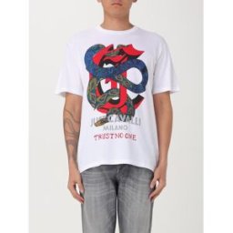Just Cavalli T-shirt in cotone con stampa grafica Bianco Taglia L