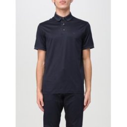 Emporio Armani Polo in lyocell con logo ricamato Blue Taglia S