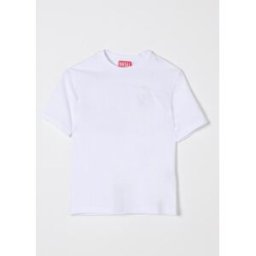 Diesel T-shirt in cotone con logo Oval D Bianco Taglia 4