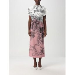 Moschino Abito in crepe stampato Rosa Taglia 44
