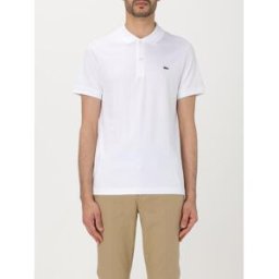 Lacoste Polo in piquet di cotone con logo Bianco Taglia 7