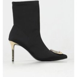 Just Cavalli Stivaletto in tessuto sintetico stretch con placca logo Nero Taglia 39