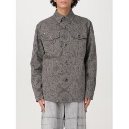 Versace Giacca in denim stampato Grigio Taglia 50