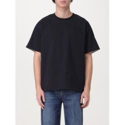 Bottega Veneta T-shirt Double Layer Striped Blue Taglia S