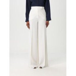Max Mara Pantalone in lana vergine Bianco Taglia 44