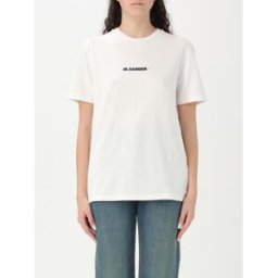 Jil Sander T-shirt in cotone con mini logo Panna Taglia L