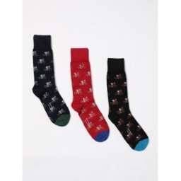 Paul Smith Set 3 paia di calze Rabbit Bike in cotone jacquard Fantasia Taglia OS