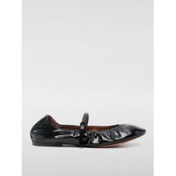 Lanvin Ballerina in vernice arricciata Nero Taglia 36