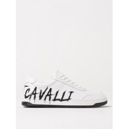 Just Cavalli Sneakers in pelle con stampa logo Bianco Taglia 45