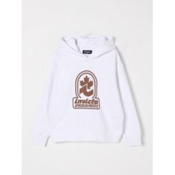 Dsquared2 Felpa con cappuccio in cotone con logo Invicta Bianco Taglia 10