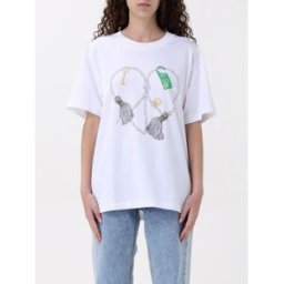 Moschino T-shirt in cotone con stampa grafica Bianco Taglia XS