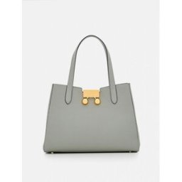 Marni Borsa Trunkaroo in pelle a grana Grigio Taglia OS