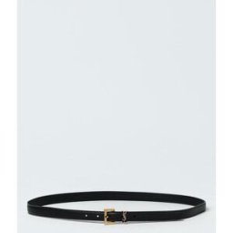 Saint Laurent Cintura Cassandre in pelle a grana Nero Taglia 110