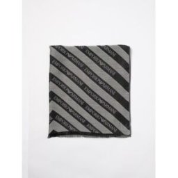 Emporio Armani Sciarpa logata Grigio Taglia OS