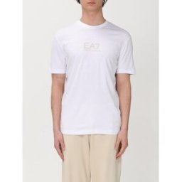 Ea7 T-shirt in viscosa con logo Bianco Taglia S