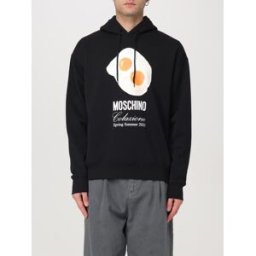 Moschino Felpa con cappuccio stampata Nero Taglia M