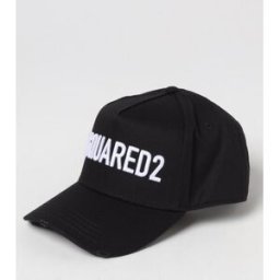 Dsquared2 Cappello in cotone con logo ricamato Nero Taglia OS