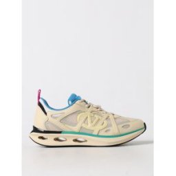 Valentino Garavani Sneakers VLogo Easy Jog in pelle e mesh Panna Taglia 39