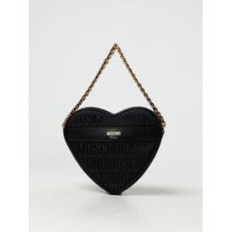Moschino Borsa in pelle e tessuto jacquard Nero Taglia OS