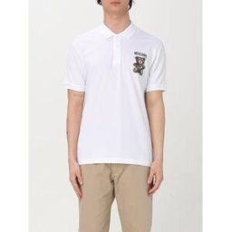 Moschino Polo in cotone con logo Bianco Taglia 52