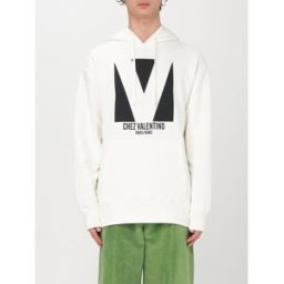 Valentino Felpa Chez in cotone con logo Avorio Taglia S