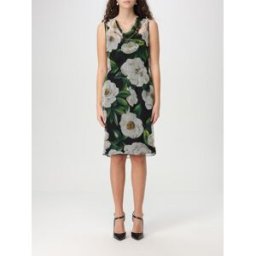 Dolce&Gabbana Abito in seta con stampa floreale Nero Taglia 42