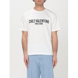 Valentino T-shirt Chez in cotone con logo Bianco Taglia S