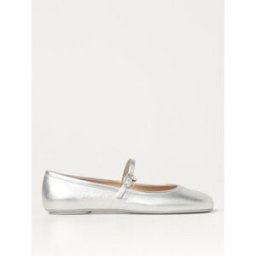 Gianvito Rossi Ballerina Carla in nappa laminata Argento Taglia 36½