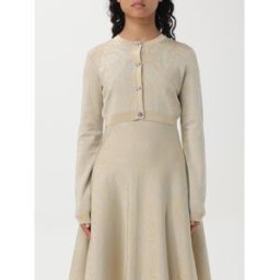 Versace Cardigan crop in viscosa Baroque Sabbia Taglia 40