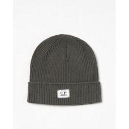 C.p. Company Cappello C. P. Company in maglia di cotone a coste Verde Taglia S