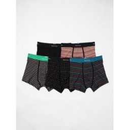 Paul Smith Set 5 boxer in cotone stretch Fantasia Taglia S